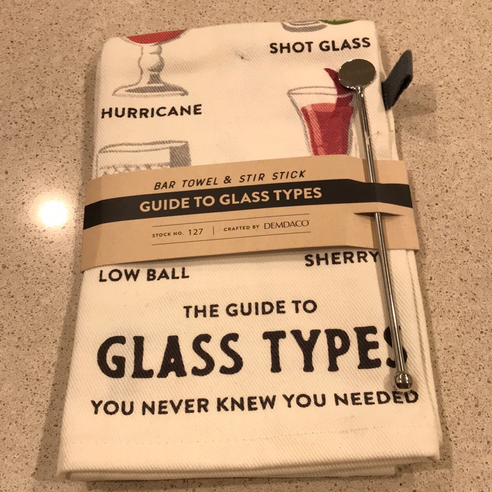 Demdaco Ivory Tea/Bar Towel and Stir Stick Set